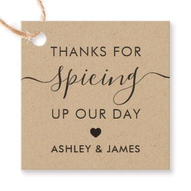 Thanks for Spicing Up Our Day Wedding Tag, Kraft Favor Tags