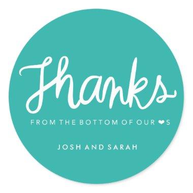 Thanks from the bottom of our hearts sticker