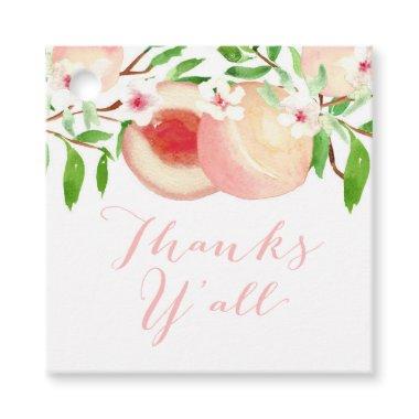 Thanks Y'all Peaches Southern Wedding Shower Favor Tags