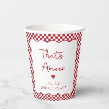 "That's Amore"  Chic Red Checkered Paper Cups