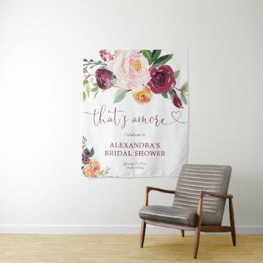 That's Amore fall floral burgundy bridal shower Tapestry