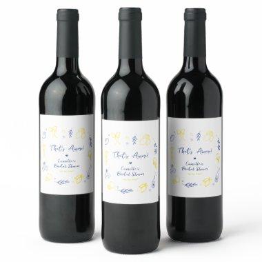 Thats Amore Hand Drawn Italian Lemon  Wine Label