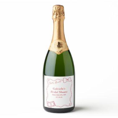 That's Amore Hand Drawn Pasta Italy  Sparkling Wine Label