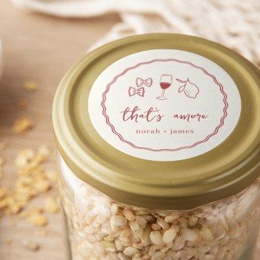 "That's Amore" Handwritten  Classic Round Sticker