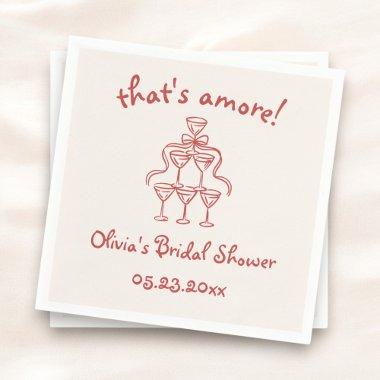 That's Amore! Italian Hand Drawn Red  Napkins