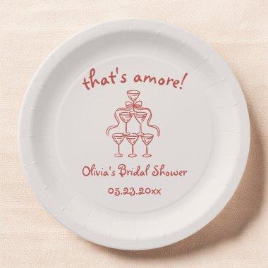 That's Amore Italian Hand Drawn Red  Paper Plates