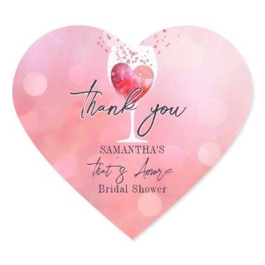 Thats Amore Italian Vino Before Vows  Heart Sticker