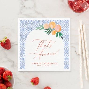 That's Amore Orange Italian Blue  Napkins