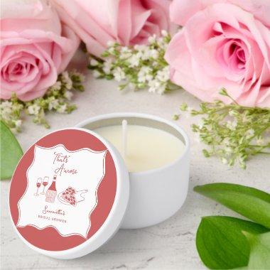 That's Amore Red Italian Pizza Wine  Mini Candle Favors