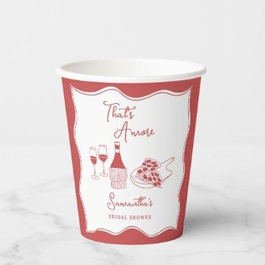 That's Amore Red Italian Pizza Wine  Paper Cups
