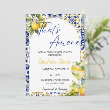 That's Amore Spritz Italian Tiles Bridal Shower Invitations