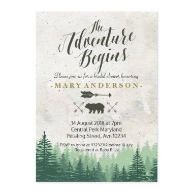 The Adventure Begins Bridal Shower Invitations