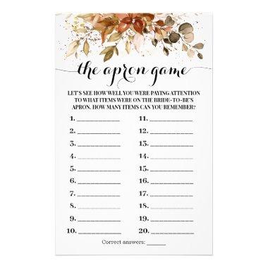 The Apron Autumn Fall Bridal Shower Game Invitations Flyer