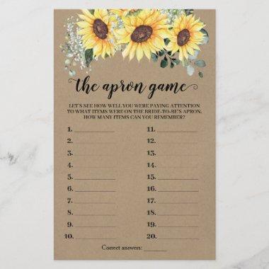 The Apron Bridal Shower Greenery Sunflowers Invitations Flyer