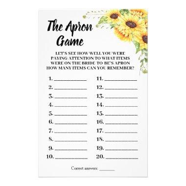 The Apron Bridal Shower Sunflowers Game Invitations Flyer