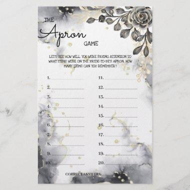 The Apron Game Black Roses Bridal Shower Game Invitations Flyer