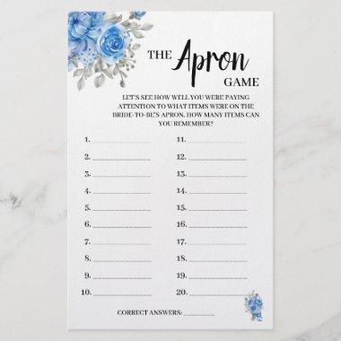 The Apron Game BlueFlowers Bridal Shower Game Invitations Flyer
