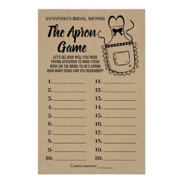 The Apron Game Bridal Shower Rustic Invitations Flyer