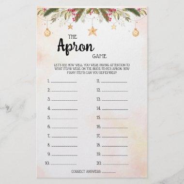 The Apron Game Christmas Bridal Shower Game Invitations F Flyer