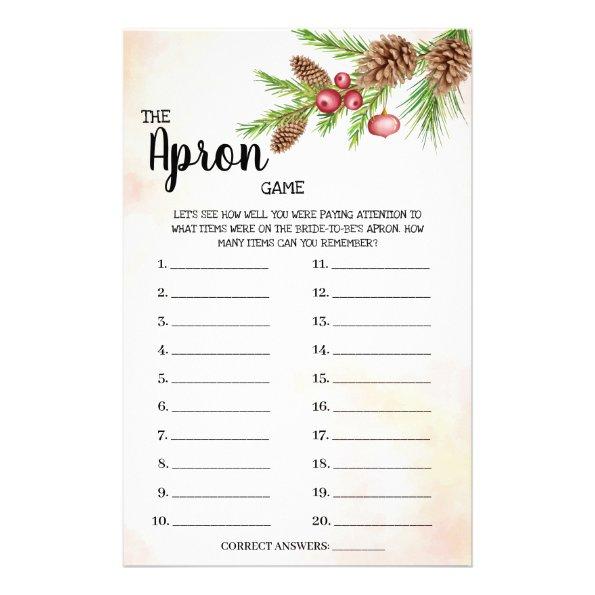 The Apron Game Christmas Bridal Shower Game Invitations Flyer