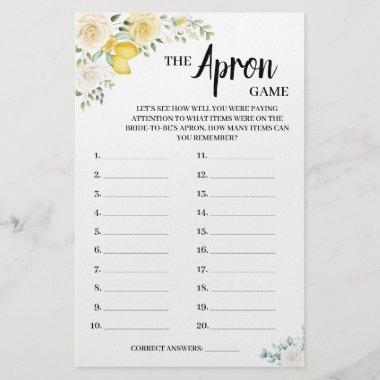 The Apron Game Lemon&Roses Bridal Shower Game Invitations Flyer