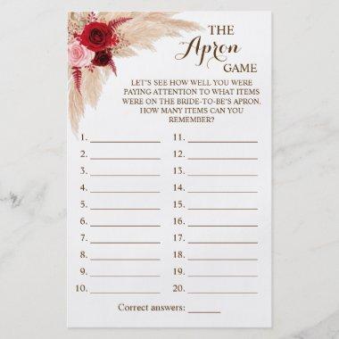 The Apron Game Pampas Grass Shower Game Invitations Flyer