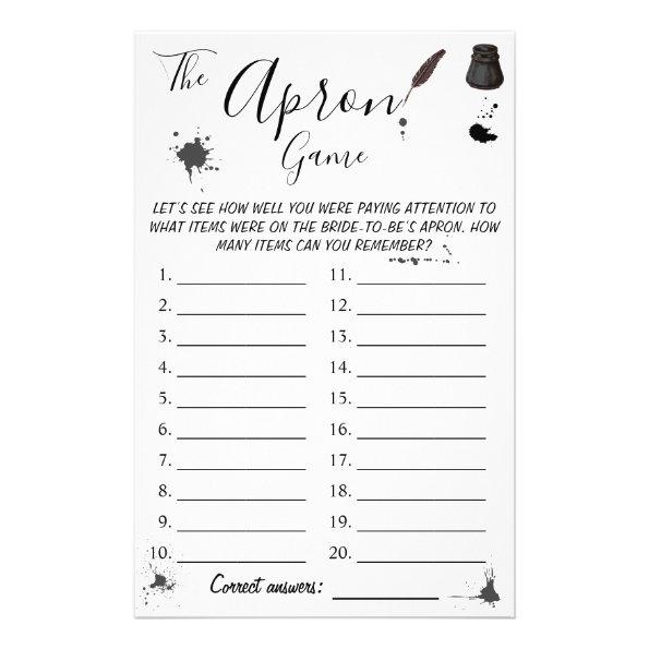 The Apron Game | Pen & Inkwell Shower Game Invitations Flyer