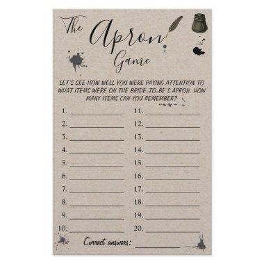 The Apron Game | Pen & Inkwell Shower Game  Flyer
