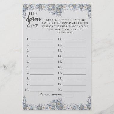 The Apron Shower Gray Floral Game Invitations Flyer