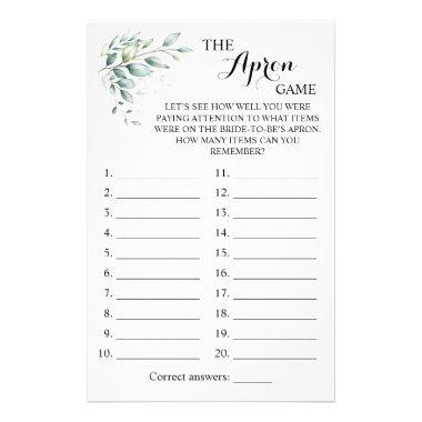 The Apron Shower Greenery Eucalyptus Game Invitations Flyer