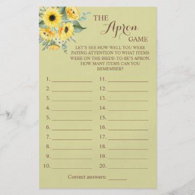The Apron Shower Greenery Sunflower Game Invitations Flye Flyer