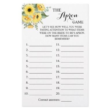 The Apron Shower Greenery Sunflower Game  Flyer