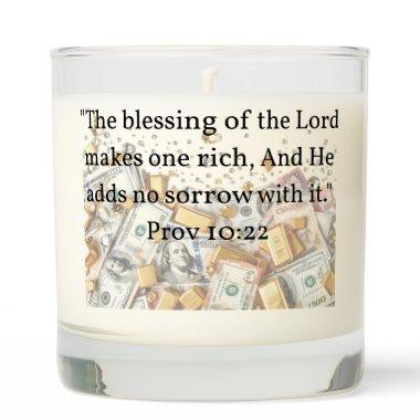 "The blessing of the Lord makes one rich..." Scented Candle