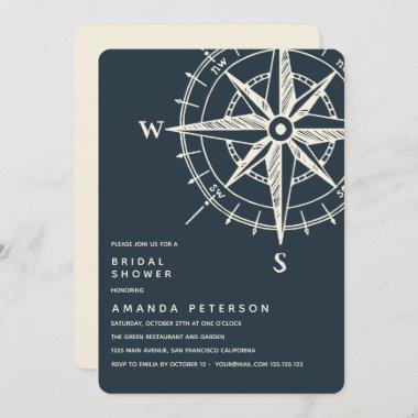 The Blue Compass | Wedding Bridal Shower Invitations