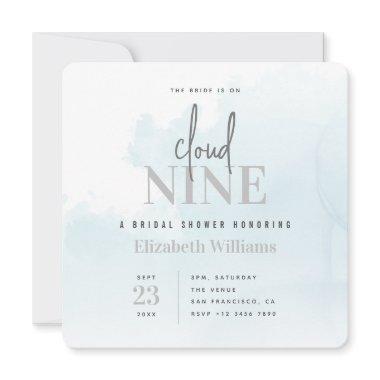 The Bride is On Cloud Nine Modern Bridal Shower Invitations