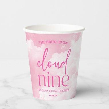 The Bride Is On Cloud Nine Pink  Paper Cups