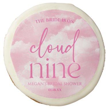 The Bride Is On Cloud Nine Pink Bridal Shower Sugar Cookie