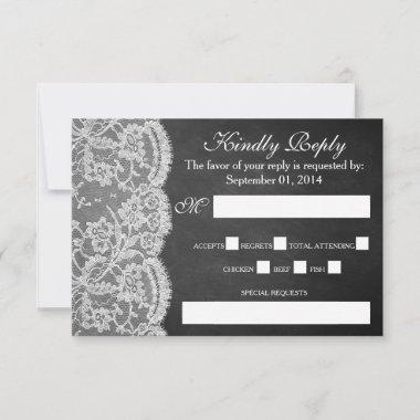 The Chalkboard & Lace Wedding Collection RSVP Card