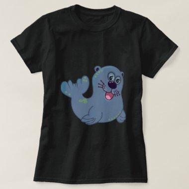The Fabric Seal At Zazzle Mascot Logo Character T-Shirt