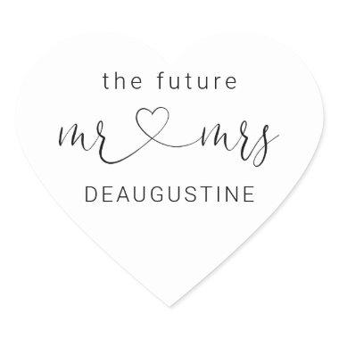 The Future Mr and Mrs Heart Wedding Sticker