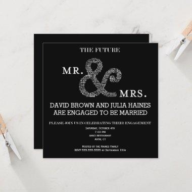 The Future Mr & Mrs Rustic Engagement Bridal Party Invitations
