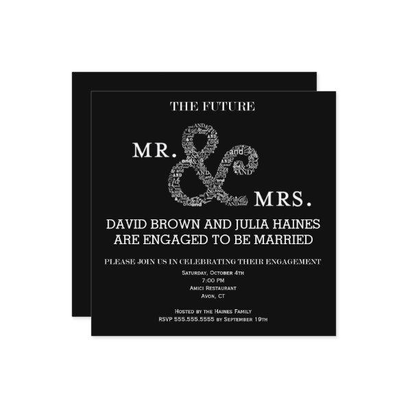 The Future Mr & Mrs Rustic Engagement Bridal Party Invitations