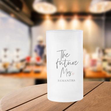 The Future Mrs and Your Name | Modern Beauty Gift Frosted Glass Beer Mug