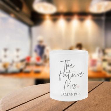 The Future Mrs and Your Name | Modern Beauty Gift Frosted Glass Coffee Mug