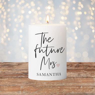 The Future Mrs and Your Name | Modern Beauty Gift Pillar Candle