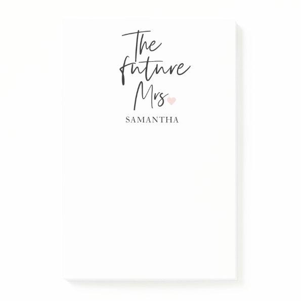 The Future Mrs and Your Name | Modern Beauty Gift Post-it Notes