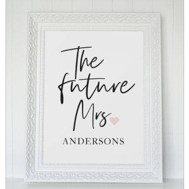 The Future Mrs and Your Name | Modern Beauty Gift Poster