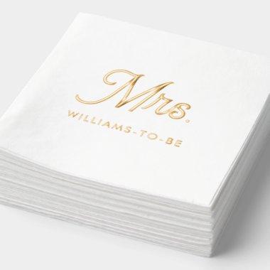 The Future Mrs. Custom  Gold Napkins
