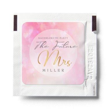 The Future Mrs Name pink Bachelorette Party Favor Hand Sanitizer Packet
