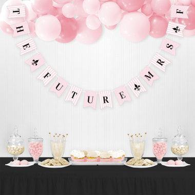 The Future Mrs. Pink Stripes French Bridal Shower Bunting Flags